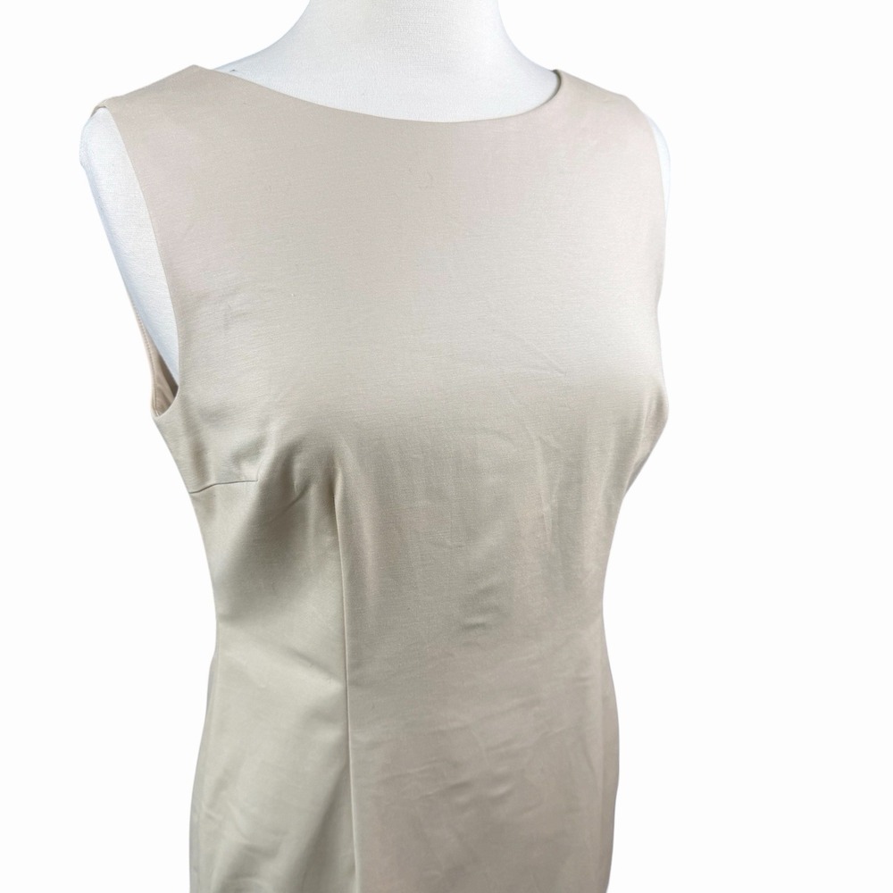 Pearl By‎ Lela Rose Dress Womens Size 8 Sleeveless Sheath Cream Beige Midi NWT